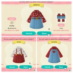 an animal crossing character's clothing is shown in this screenshot