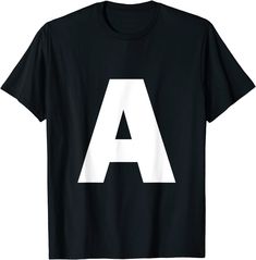 Letter A Capital Alphabet Monogram Initial T-shirt Spell Words, Capital Alphabet, Alphabet Monogram, Matching Halloween, Christmas Costume, T Shirt Costumes, Christmas Costumes, Letter A, Vneck Tshirt Women