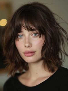 Chic Medium Haircuts with Bangs: Trendy Styles for Every Hair Type Pin Up Bangs, Medium Haircuts With Bangs, Straight Across Bangs, Textured Bangs, Feathered Bangs, Womens Haircuts Medium, Medium Haircuts, Medium Layered Haircuts, Haircut Inspiration