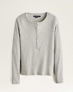 A fitted pullover top knit from soft Peruvian Pima cotton in a 1x1 "baby" rib, perfect for layering under a shirt, sweater or jacket. A touch of spandex adds shape retention. Scoop neck accented with six small buttons. Double-stitched hem. 96% Pima cotton/4% spandex. Imported. | WOMEN'S LONG-SLEEVE PIMA COTTON HENLEY Cozy Fitted Tops In Solid Colors, Classic Long Sleeve Tops For Everyday, Cotton Knit Top For Layering In Fall, Long Sleeve Tops With Ribbed Cuffs For Casual Gatherings, Classic Tops With Ribbed Cuffs For Everyday, Cozy Cotton Tops For Everyday, Cozy Cotton Tops For Casual Gatherings, Classic Everyday Tops With Ribbed Cuffs, Cozy Cotton Everyday Tops