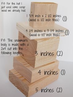 a stack of wooden blocks with instructions on how to build them