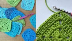 the crochet pattern is being worked on