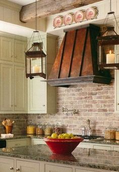 a kitchen with an oven, sink and counter tops in it's center island