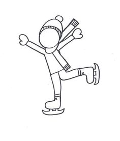 a drawing of a person on a skateboard with their arms out in the air