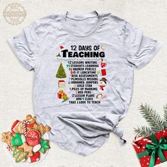 12 Days Of Teaching Christmas Shirt, Xmas Snowman Lights Tree  Latte Teacher Tshirt, Cute Teacher Christmas Outfit, Holiday Teacher Shirt Welcome to BestMomentTees! Step into a world of comfort and style with our handmade shirts from the renowned Bella Canvas brand. The solid colors are 100% pure cotton, while the delightful heather colors are a charming blend of 52% cotton and 48% polyester. 🍃 Each shirt is a true labor of love, meticulously created using the innovative DTF printing method. Fr Math Shirt, Holiday Math, Xmas Outfit, Winter Holiday Party, Christmas Teaching, Math Teacher Shirts, Math Shirts, Christmas Tee Shirts, Teaching Shirts