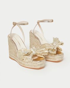 Deadly Nightshade, Gold Espadrilles, Basket Vintage, Gold Lame, Platform Espadrilles