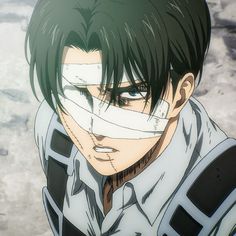 an anime character with bandages on his face