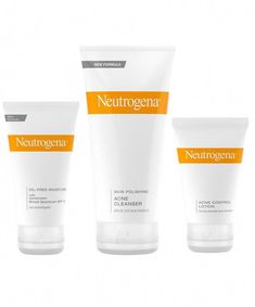 Neutrogena® Complete Acne Therapy System includes our Skin Polishing Acne Cleanser, Acne Control Lotion, and Oil-Free Moisture with SPF 15 Acne Care Products, Neutrogena Rapid Clear, Get Rid Of Acne Fast, Acne Medicine, Acne Cleanser, Neutrogena Oil, Face Scrubs, Post Acne Marks