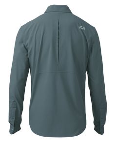 the back view of a men's performance jacket