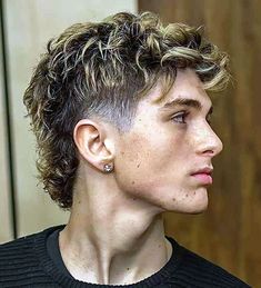 Modern Mullet with Highlights and Taper Fade Classic Mullet, Modern Mullet Haircut, Fade Mullet, Mens Haircuts Short Hair, Men Haircut Curly Hair, Taper Fade Haircut, Mullet Haircut, Mens Hairstyles Thick Hair, Wavy Hair Men