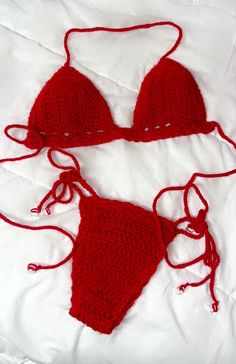 This is a handmade Crochet bikini . I make almost all sizes. This item is washable and durable. (Size AA cup and XS bottoms in photo) Red Crochet, Red Swimsuit, Crochet Clothes, Handmade Crochet, Women Swimsuits, Crochet Bikini, Favorite Outfit, Bathing Beauties, Purses And Bags