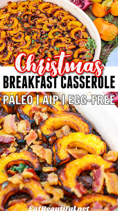 christmas breakfast casserole with bacon and egg - free