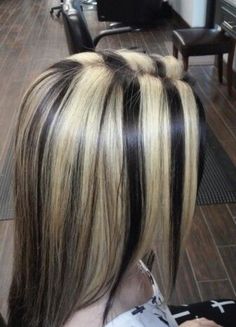 Pelo Ulzzang, Hair Claim, Chunky Blonde Highlights, Striped Hair, Hair Stripes, Short Hair Highlights, Highlights Ideas