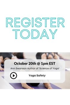 a yoga class with the words register today