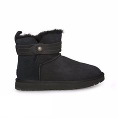 A Leather Tri-Strap With Painted Snap Closure Adds A Touch Of Americana To Our Signature Twinface Sheepskin. * Twinface And Leather * Metal Snap Closure * Sheepskin Lining * Uggpure Wool Insole * Treadlite By Ugg Outsole * 5.75” Shaft Height Shoes Ugg, Womens Uggs, Ugg Shoes, Ugg Boots, Winter Boot, Snap Closure, Black Suede, Rain Boots, Black Boots