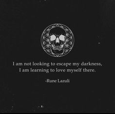 a quote with a skull in the middle