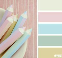 the color scheme is pastel pink, blue, and green with some white stripes