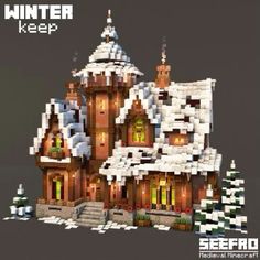 Christmas Minecraft Ideas, Minecraft Ideas Houses, Medieval Minecraft House, Minecraft Id, Fantasy Minecraft, Minecraft Structures, Bangunan Minecraft, Minecraft House Plans, Minecraft Farm