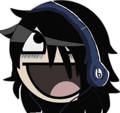 an anime character with headphones on