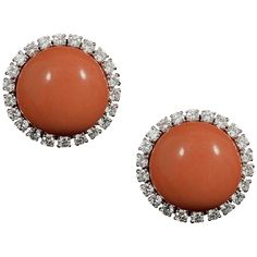 Cartier 1960s Precious Coral Diamond Circular Clip Earrings Yellow Gold Cased For Sale at 1stDibs | cartier earrings, cartier coral, circular coral