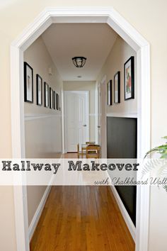 hallway makeover with wood flooring and white walls