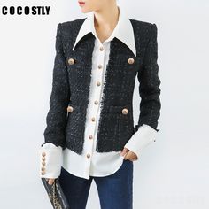 Stylish Business Casual, White Tweed Jacket, Short Jackets, Tweed Jackets, Drape Jacket, Loose Cardigan