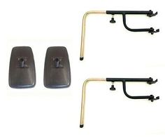 three different types of handlebars on white background