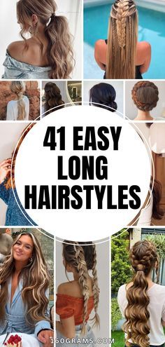 Cute Updos For Long Hair Easy, Long Hair Elegant Hairstyles, Long Hair Styles Formal, Ponytail Hairstyles Easy Long Hair, Hairstyles For Waist Length Hair, Long Updo Hairstyles Easy, Down Dos For Long Hair, Hair Styles For Long Hair Easy Cute, Long Hair Work Hairstyles