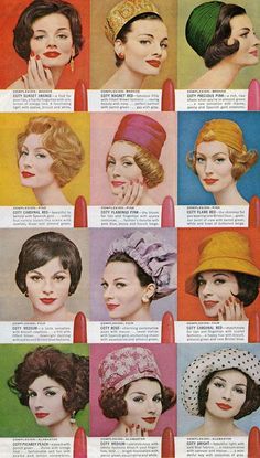 Coty Lipstick Colour guide 1950s makeup 1960s Nail Polish Colors, 1950s Nail Polish Colors, 1961 Hairstyles, 60's Aesthetic, 1950s Lipstick, 1960s Hair And Makeup, 1960s Makeup, Lipstick Ad