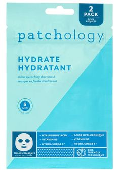 2 pack of hydrating face sheet masks from Patchology The Ultimate Thirst Quencher Dealing with dry, dull, or patchy skin? Look no further than FlashMasque Hydrate 5-Minute Sheet Masks. Created to deliver Hyaluronic Acid and Vitamin B5 to your skin quickly and effectively, helping to reduce dryness and reinvigorate your skin in as little as five minutes - up to four times faster than traditional sheet masks. Experience the calming sensation of softer, smoother skin with every use. Hydrate locks i