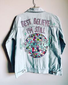 Taylor Swift Eras Denim Jacket, Eras Your Denim Jacket, Bejeweled Jean Jacket, Reputation Jean Jacket, Eras Jean Jacket, Taylor Swift Painted Jacket, Painting Jean Jacket, Eras Tour Jean Jacket, Eras Tour Denim Jacket