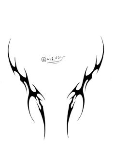 an artistic black and white drawing of two deer's horns with the word taunu on it