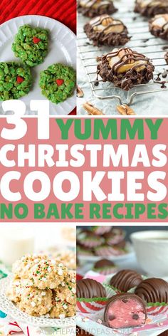 some yummy christmas cookies that are no bake