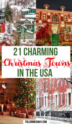 christmas towns in the usa with text overlay