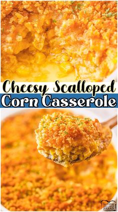 cheesy scalloped corn casserole is an easy and delicious side dish