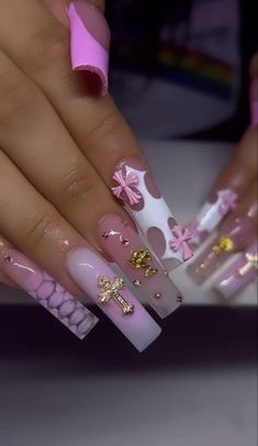 Colored Acrylic Nails, Girly Acrylic Nails, Short Square Acrylic Nails, Long Acrylic Nails Coffin, Acrylic Nails Coffin Pink, Unique Acrylic Nails, Long Square Acrylic Nails, Bling Acrylic Nails