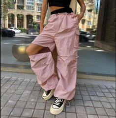 Lovemi - Cargo Pants For Women With Pockets Going Out Zipper Celana Kargo, Y2k Fashion Outfit, Y2k Sweatpants, Pink Cargo Pants, Sweatpants Streetwear, Hip Hop Pants, Y2k Pants, Trendy Streetwear, Baggy Trousers