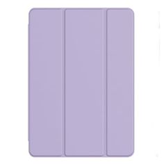 the back side of an ipad case in lila purple, with two sides facing each other