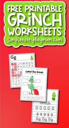 the printable grin worksheets for children to practice their handwriting and number recognition skills