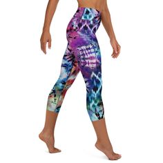 These yoga capri leggings with a high, elastic waistband are the perfect choice for yoga, the gym, or simply a comfortable evening at home. * 82% polyester, 18% spandex * Mid-calf length * Very soft four-way stretch fabric * Comfortable high waistband * Flat seam and coverstitch Printed Yoga Pants, Flat Seam, Yoga Capris, Womens Leggings, Print Crop Tops, African Inspired, Capri Leggings, Outfits With Leggings, Workout Pants