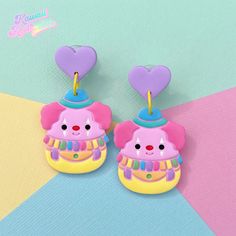 Aesthetics Earrings, Princess Courtney, Kawaii Polymer Clay, Polymer Clay And Resin, Clay And Resin, Kawaii Jewelry, Resin Jewellery, J Fashion, Hypoallergenic Earrings