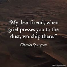 a quote from charles spurson that says, my dear friend, when gritf presses you