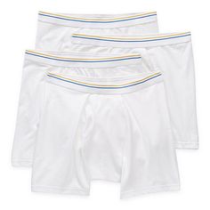 This 4-pack of Stafford men's boxer briefs will be an essential addition to your wardrobe. Made from a breathable cotton-mesh blend with quick-dry and moisture-wicking properties to help you stay fresh and dry while wearing, this multi-pack includes four pairs of boxers with a slim elastic-waistband. Wear them underneath all your everyday looks. # Pieces In Set: 4-PackFeatures: Breathable, Moisture Wicking, Quick Dry, Multi-PackClosure Type: Full ElasticFiber Content: 55% Cotton, 40% Polyester, Stay Fresh, Big & Tall, Big And Tall, Boxer Briefs, Everyday Look, Quick Dry, Moisture Wicking, Stretch Fabric, Two Piece Pant Set