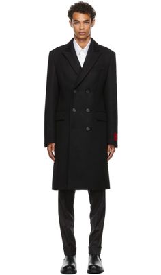 Belstaff: Navy Wool New Milford Coat | SSENSE Winter Gabardine Single-breasted Pea Coat, Winter Fitted Gabardine Pea Coat, Winter Single Breasted Gabardine Pea Coat, Winter Single-breasted Gabardine Pea Coat, Winter Single Breasted Gabardine Outerwear, Winter Single-breasted Gabardine Outerwear, Winter Gabardine Pea Coat With Lapel Collar, Single Breasted Gabardine Outerwear For Winter, Single-breasted Gabardine Outerwear For Winter