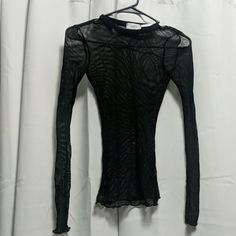 Black Long Sleeve See Through Shirt. Never Worn Black Sleeves, Tops Long Sleeve, Long Sleeved Shirt, Black Long Sleeve, Rock Band, Shirt Color, Colorful Shirts, Long Sleeve Tees, Long Sleeve Tops