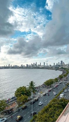 a view of the ocean and city from a high rise building in miami, florida