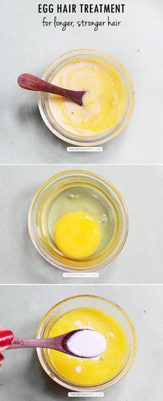 BEAUTY DIY: EGG PROTEIN HAIR TREATMENT FOR LONGER, STRONGER HAIR Hair Groth, Hair Growth Mask, Beauty Tips With Honey, Protein Hair, Egg For Hair, Herbs For Hair, Egg Protein, Hair Mask For Growth, Stronger Hair