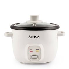 an aroma rice cooker on a white background