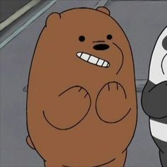 two cartoon bears standing next to each other