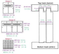 the top track and bottom track are shown with measurements for each section in this diagram